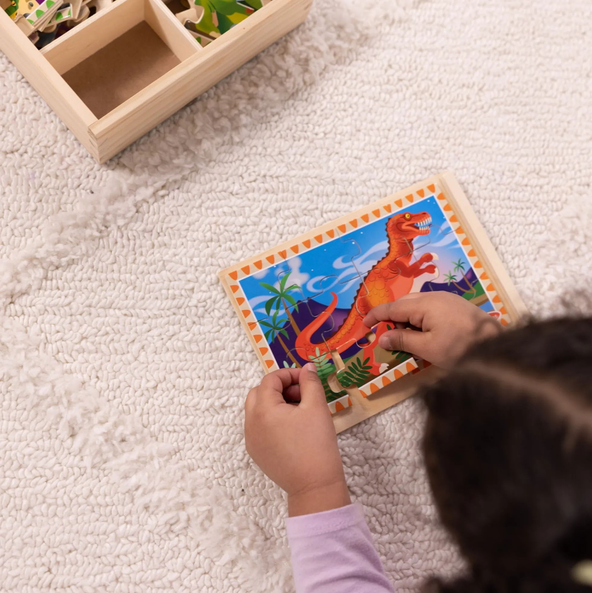 Wooden Jigsaw Puzzles in a Box - Dinosaurs