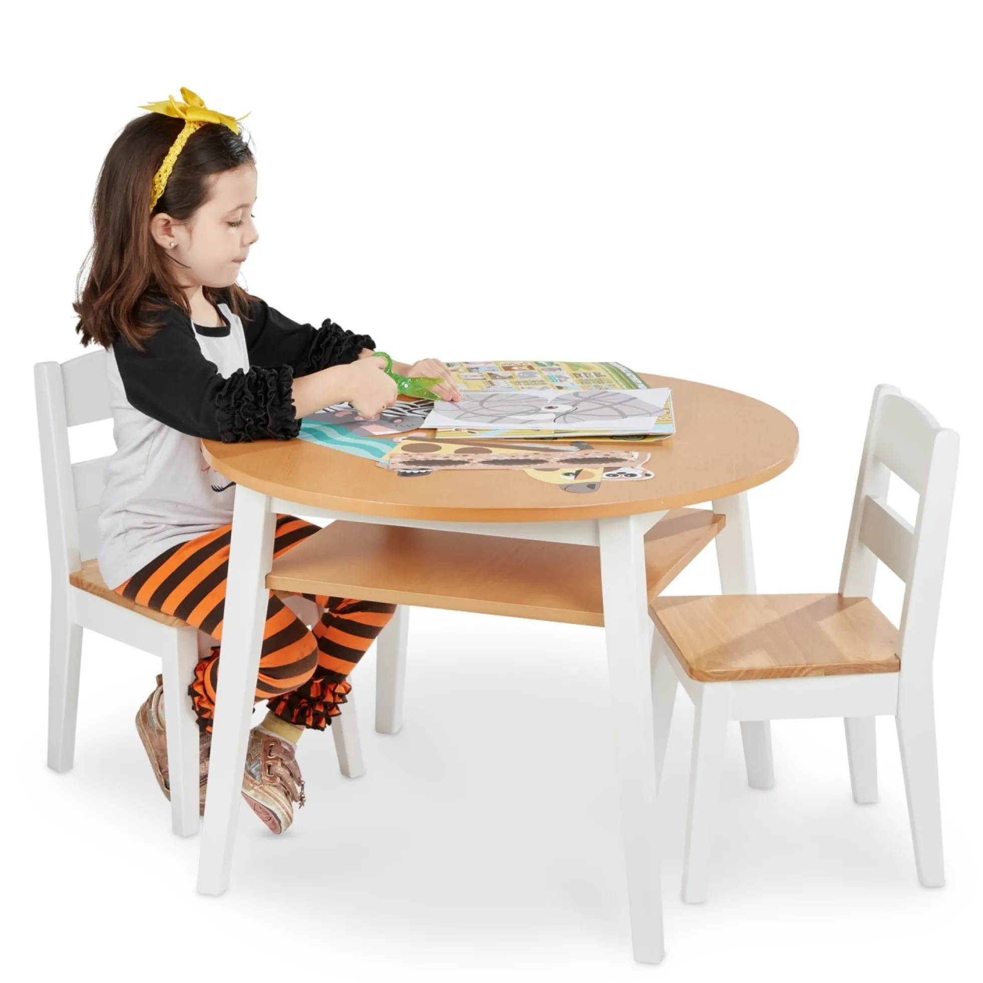 Wooden Round Table & Chairs Set