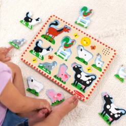 Wooden Sound Puzzle 2-Pack – Farm Animals, Vehicles