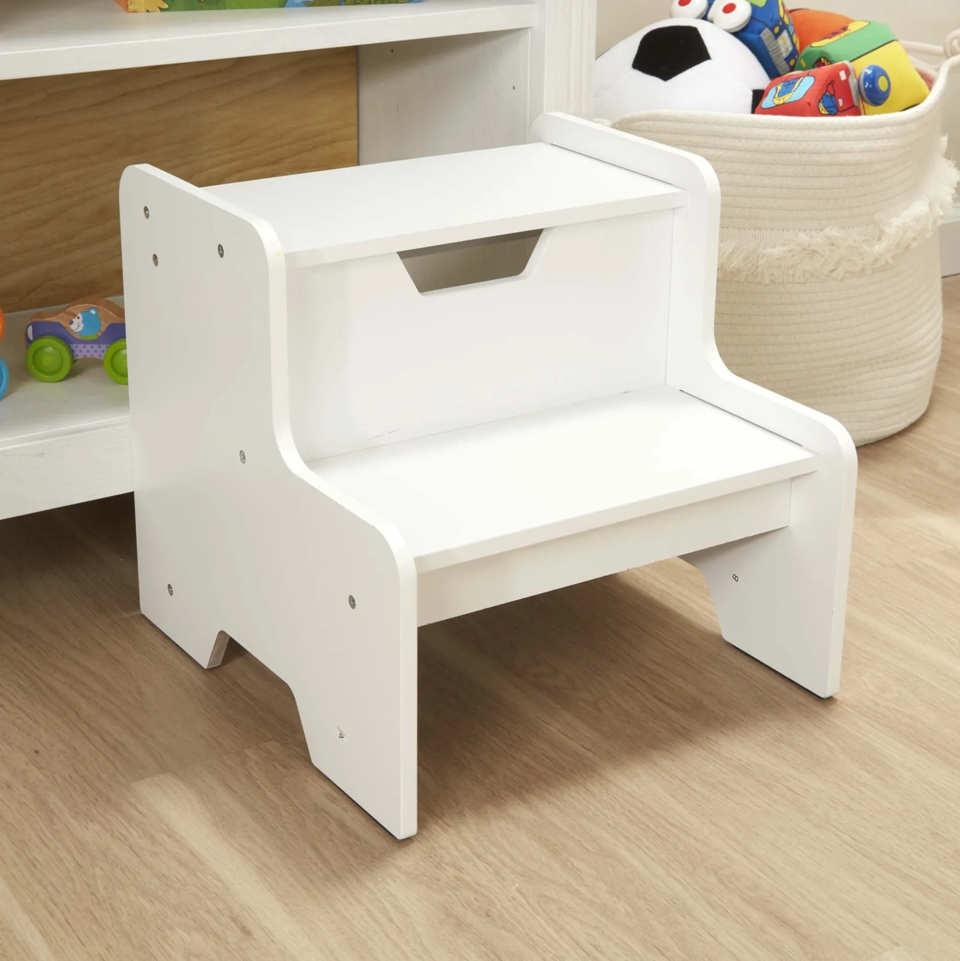 Wooden Step Stool - White