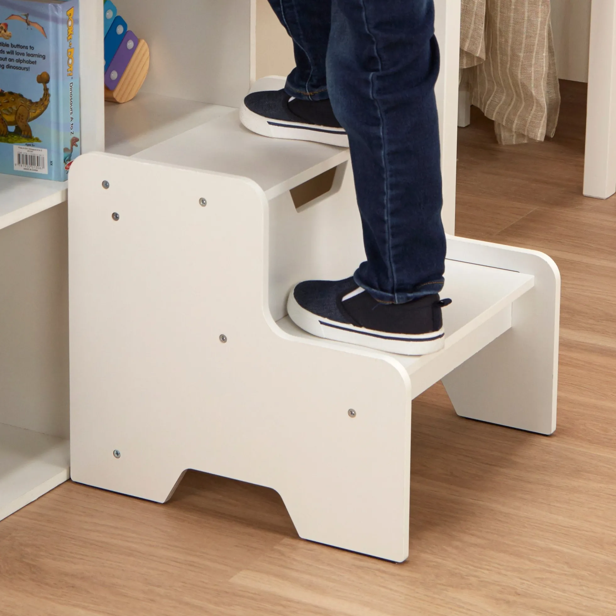 Wooden Step Stool - White