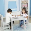 Wooden Table & 2 Chairs - Gray