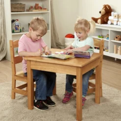 Wooden Table & Chairs - Natural