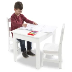 Wooden Table & Chairs - White