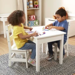 Wooden Table & Chairs - White