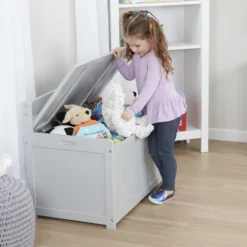 Wooden Toy Chest (Gray)