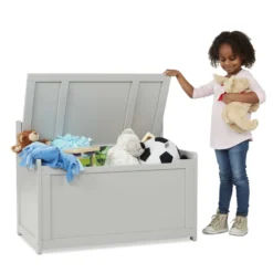 Wooden Toy Chest (Gray)