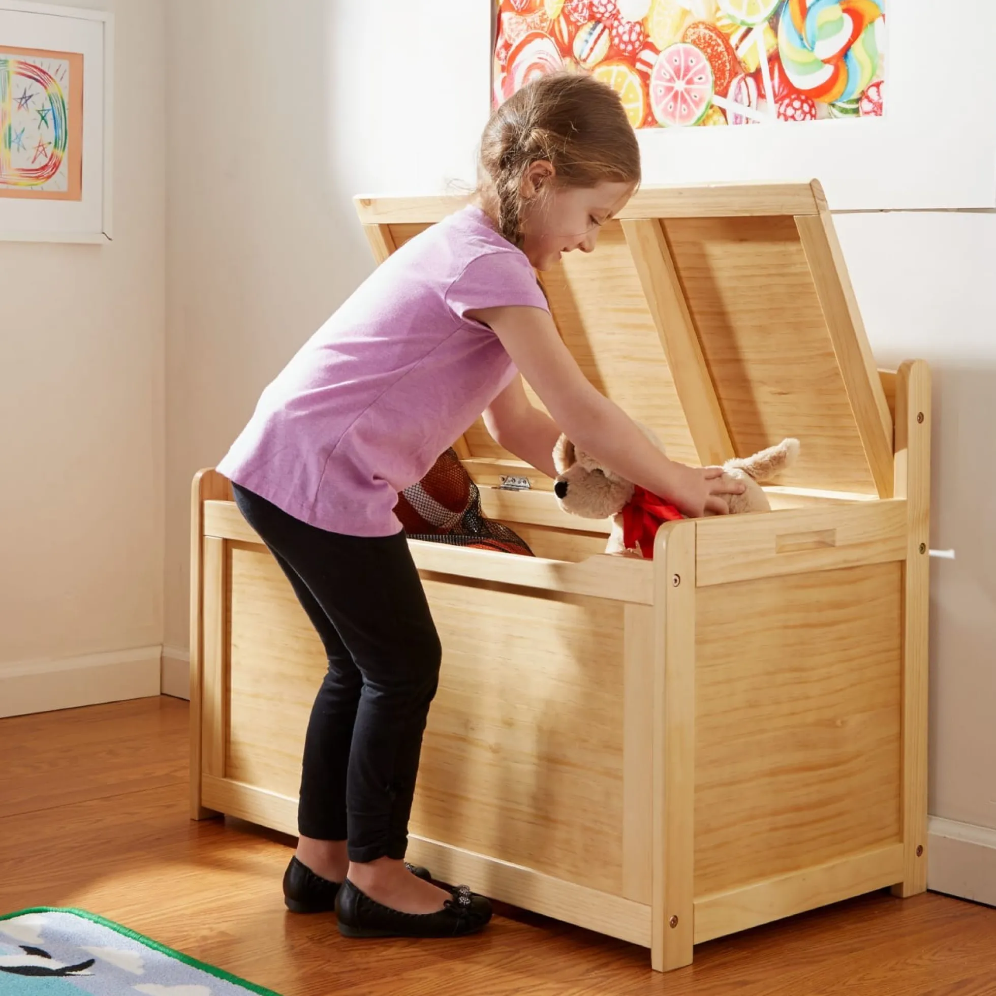 Wooden Toy Chest (Honey)