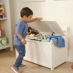 Wooden Toy Chest (White)