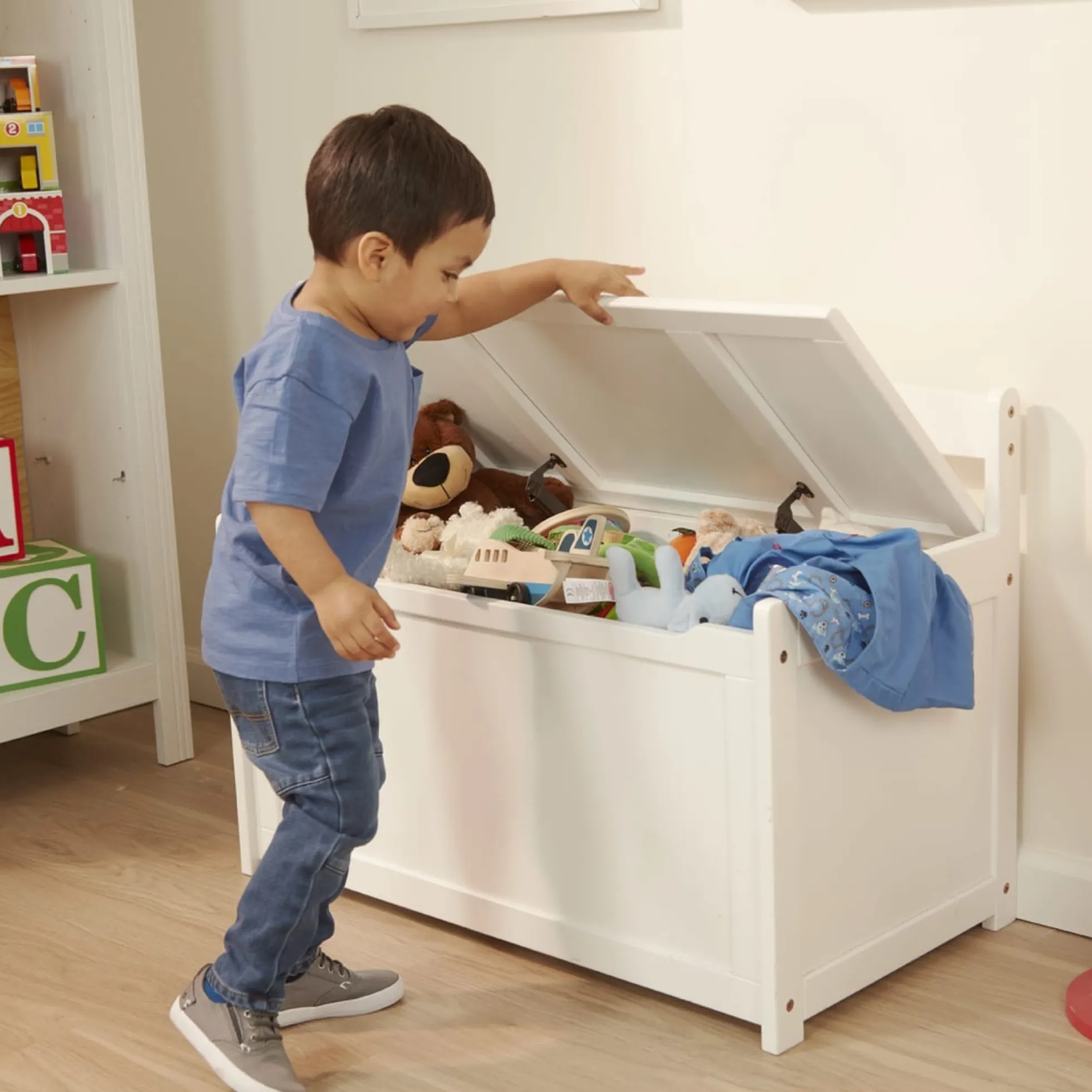 Wooden Toy Chest (White)