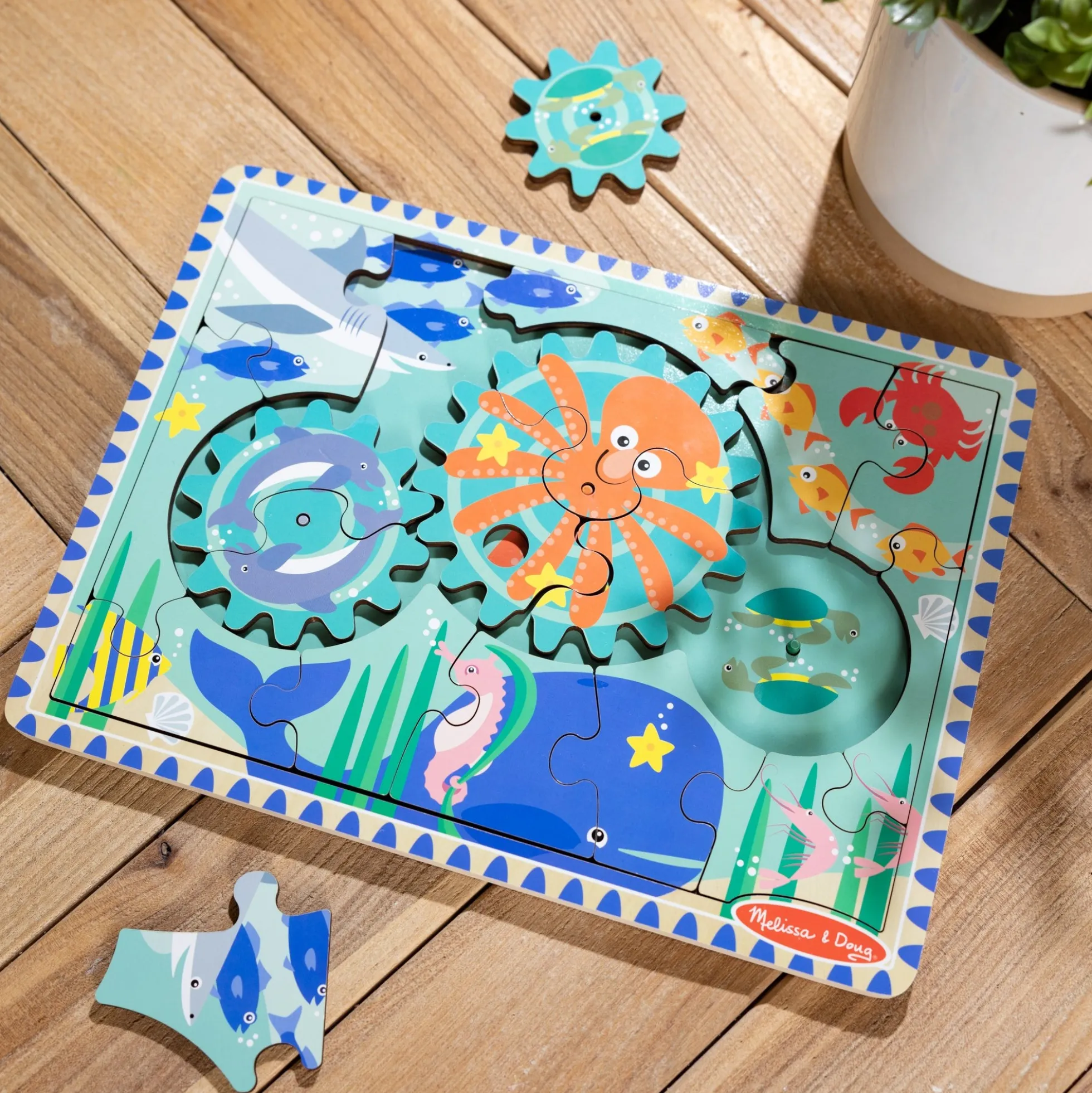 Wooden Underwater Gear Puzzle – 18 Pieces