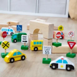 Wooden Vehicles and Traffic Signs