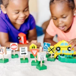 Wooden Vehicles and Traffic Signs