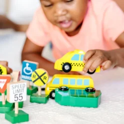 Wooden Vehicles and Traffic Signs